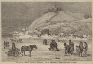 Quebec Kalesi manzaralı Frost sırasında St Lawrence Nehri by James Archer